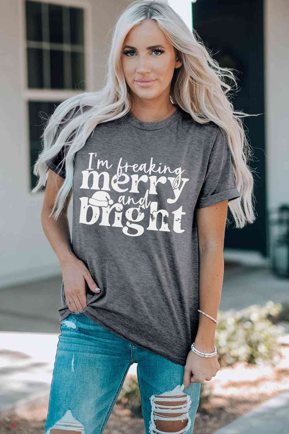 Stilla | Grafisk Rund Hals T-shirt