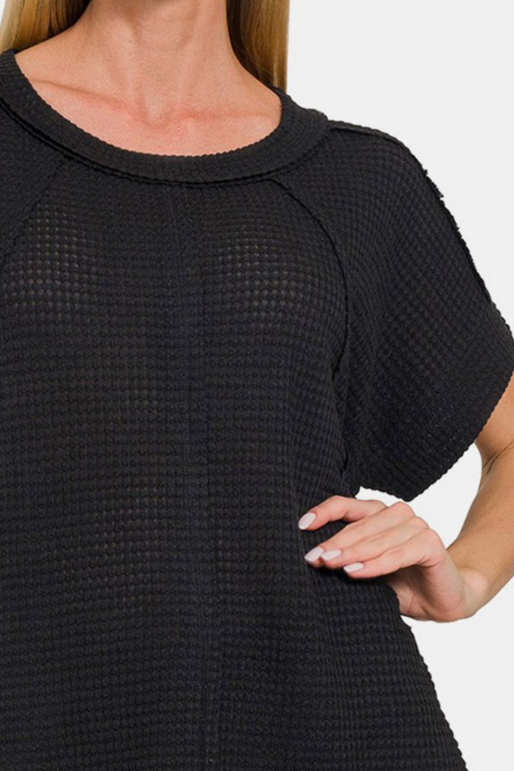 Stilla | Vaffel Eksponeret-Søm Kortærmet T-Shirt