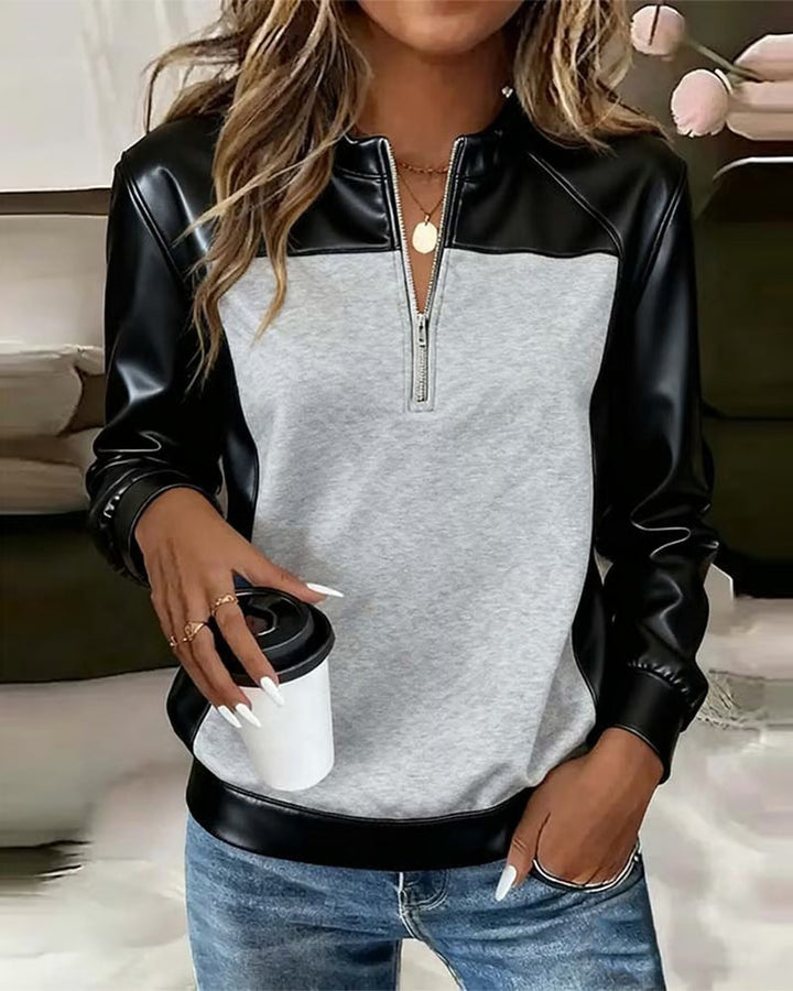 Stilla | Sweatshirt med halv lynlås og indlæg