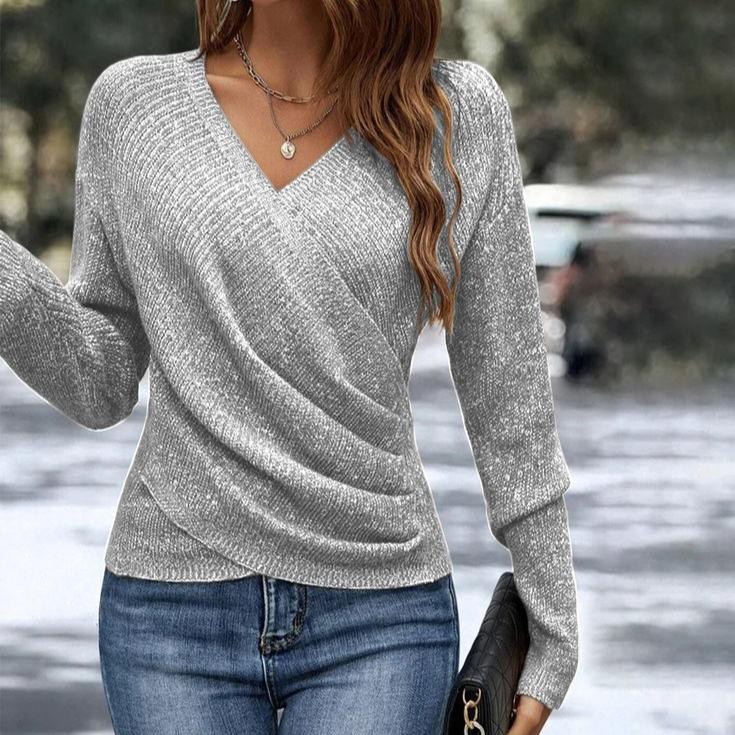 Stilla | Pullover Med V-hals Ensfarvet