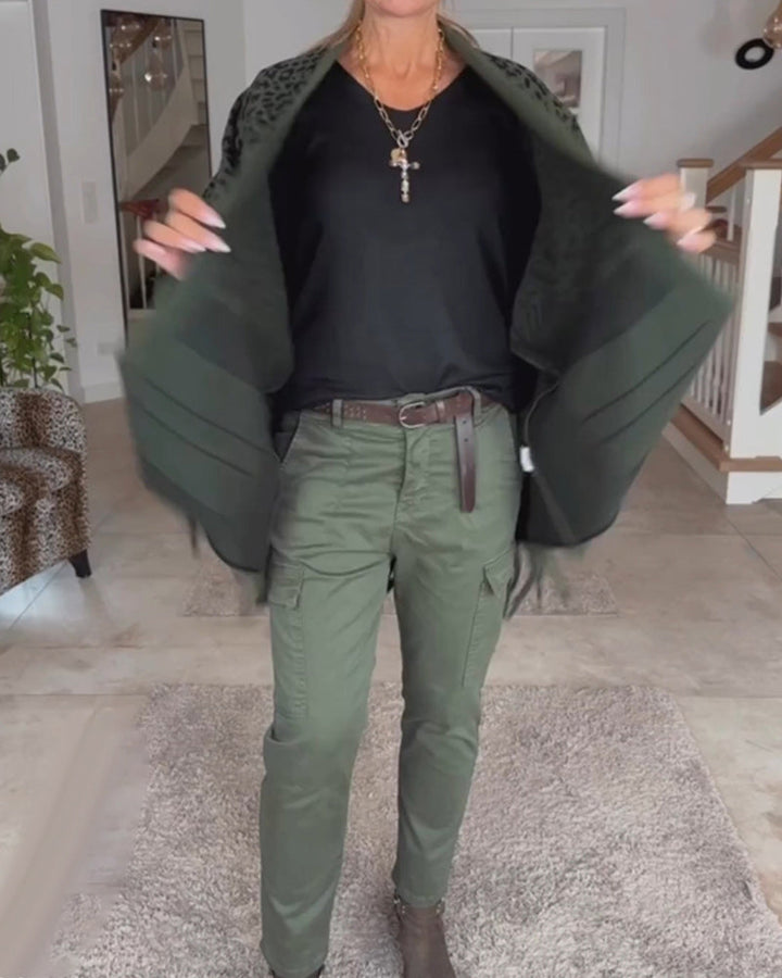 Stilla | Cardigan med leopardmønster