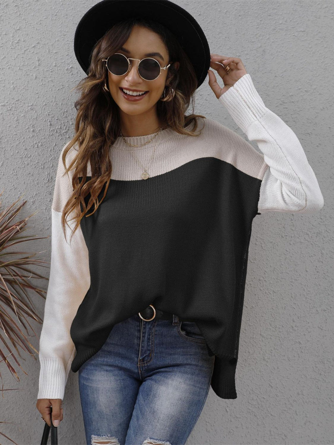 Stilla | Modisch Blokfarver Pullover Chic