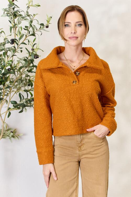 Stilla | Code Fuld Størrelse Halv Knap Turtleneck Sweatshirt