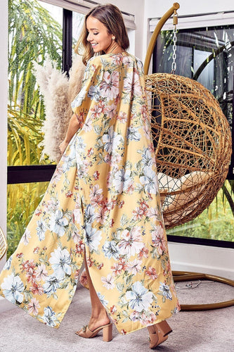 Stilla | Floral Side Slit Longline Cardigan