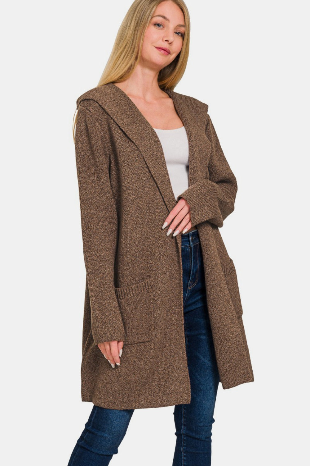 Stilla | Hætteåben Front Sweater Cardigan