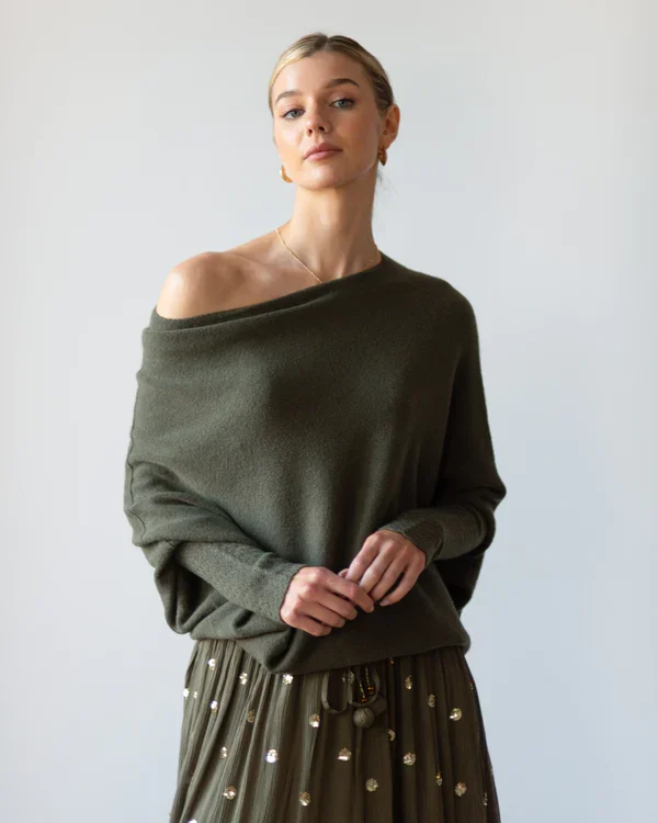 Stilla | Asymmetrisk Draperet Pullover