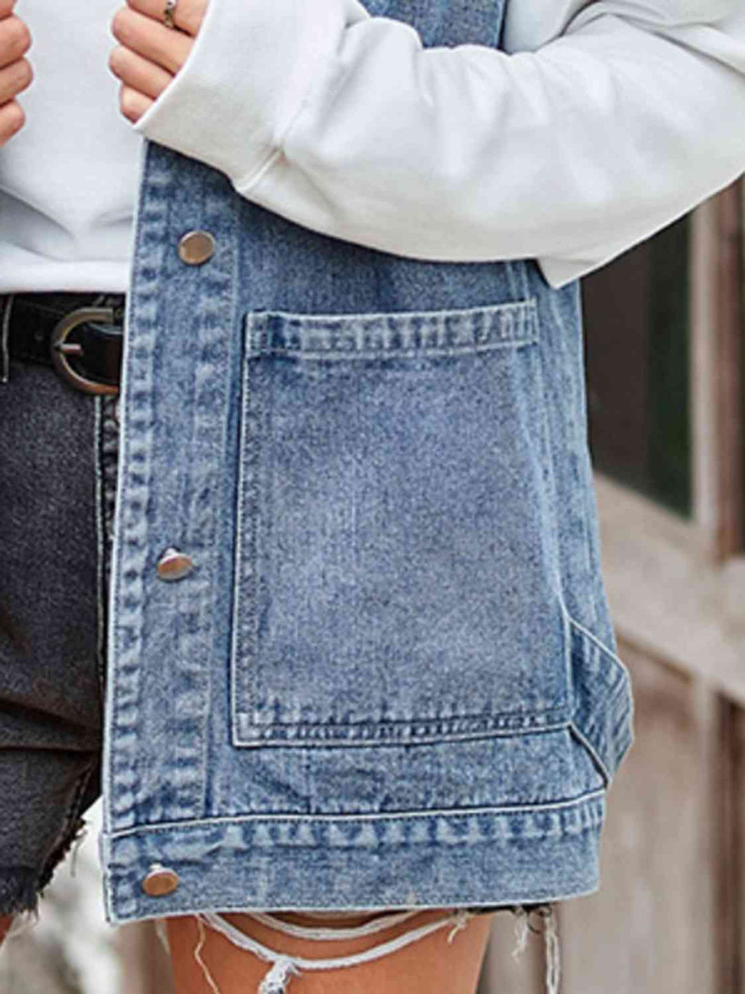 Stilla | up Ærmeløs Denim Jakke Med Lommer