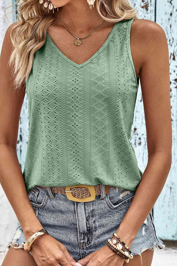 Stilla | Twist Back V-hals Eyelet Tank