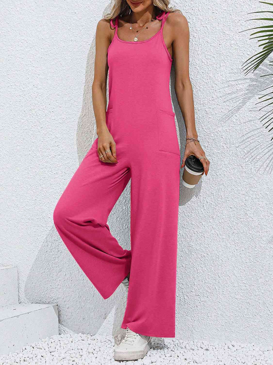 Stilla | Skulder Bred Ben Jumpsuit Med Lommer
