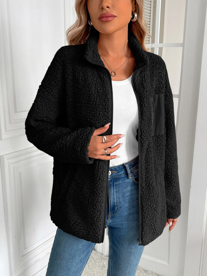 Stilla | Lane Zip Up Langærmet Fuzzy Jakke