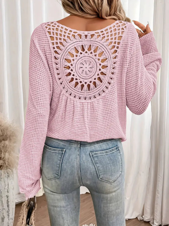 Stilla | Elegantes Waffel-V-Ausschnitt-Shirt