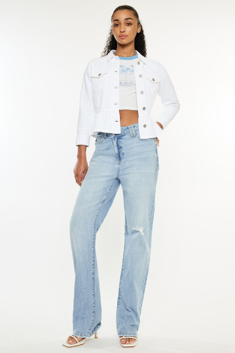 Stilla | Distressed Høj Talje Lige Jeans