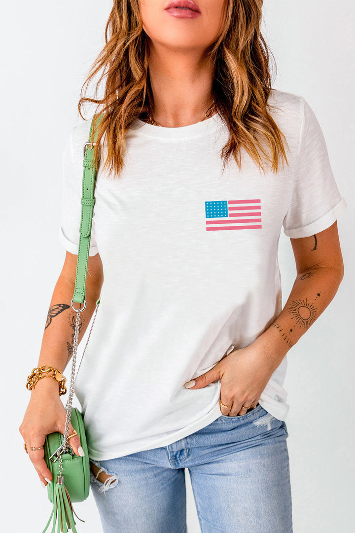 Stilla | Flag Rund Hals Kortærmet T-Shirt