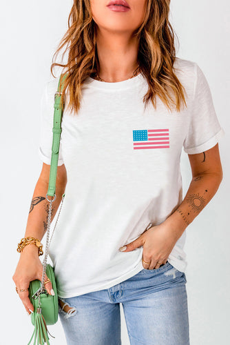 Stilla | Flag Rund Hals Kortærmet T-Shirt