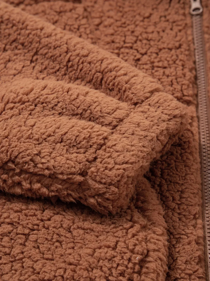 Stilla | Dame Relaxed Fit Zip Up Teddyjakke