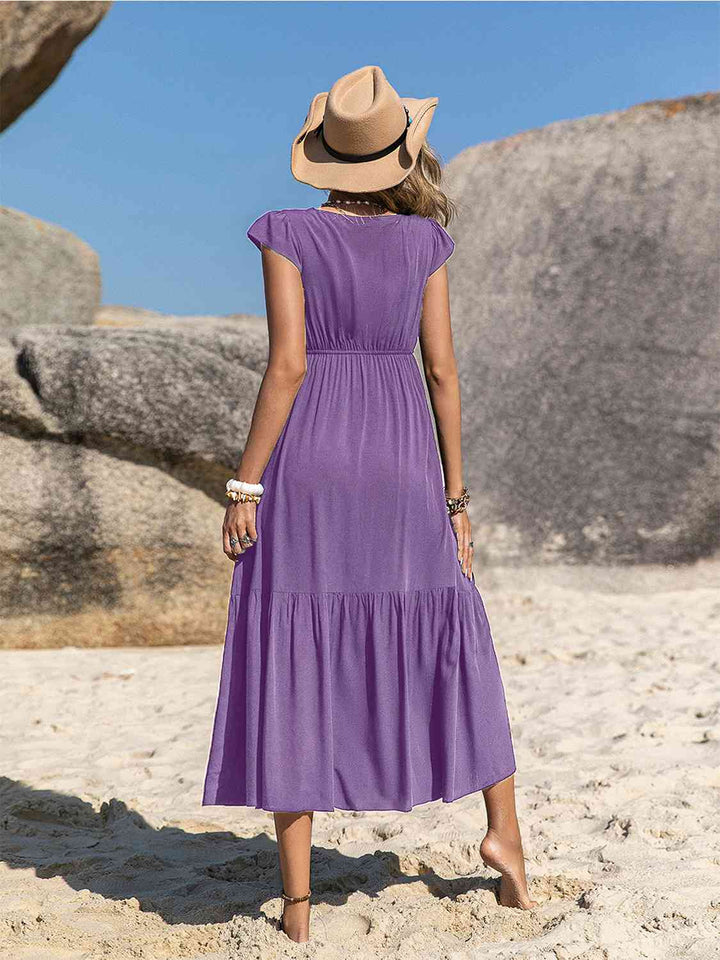 Stilla | Square Neck Ruffle Hem Dress