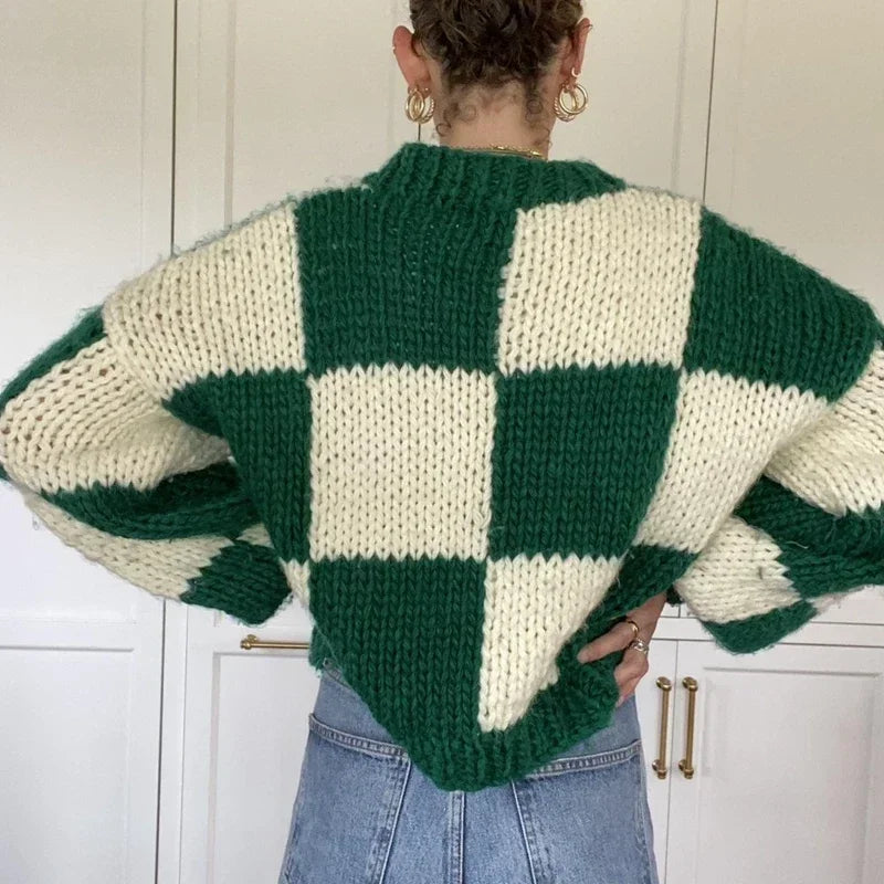 Stilla | Cozy Plaid Kort Sweater