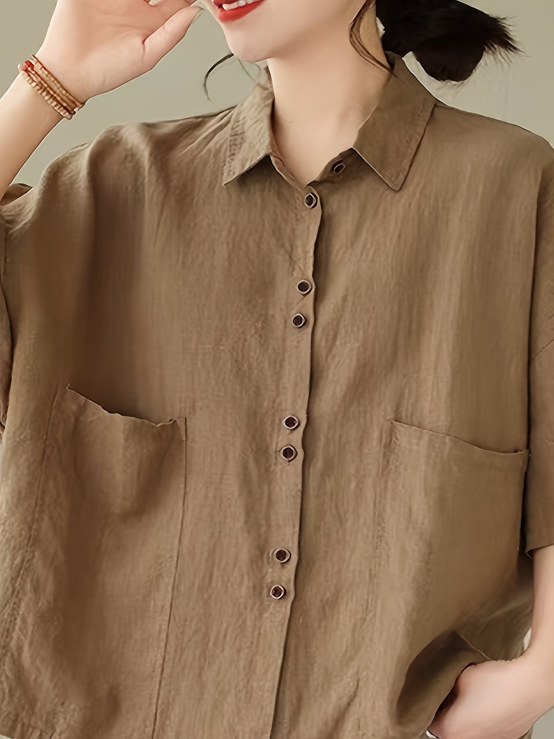 Stilla | Linned Bluse Oversize