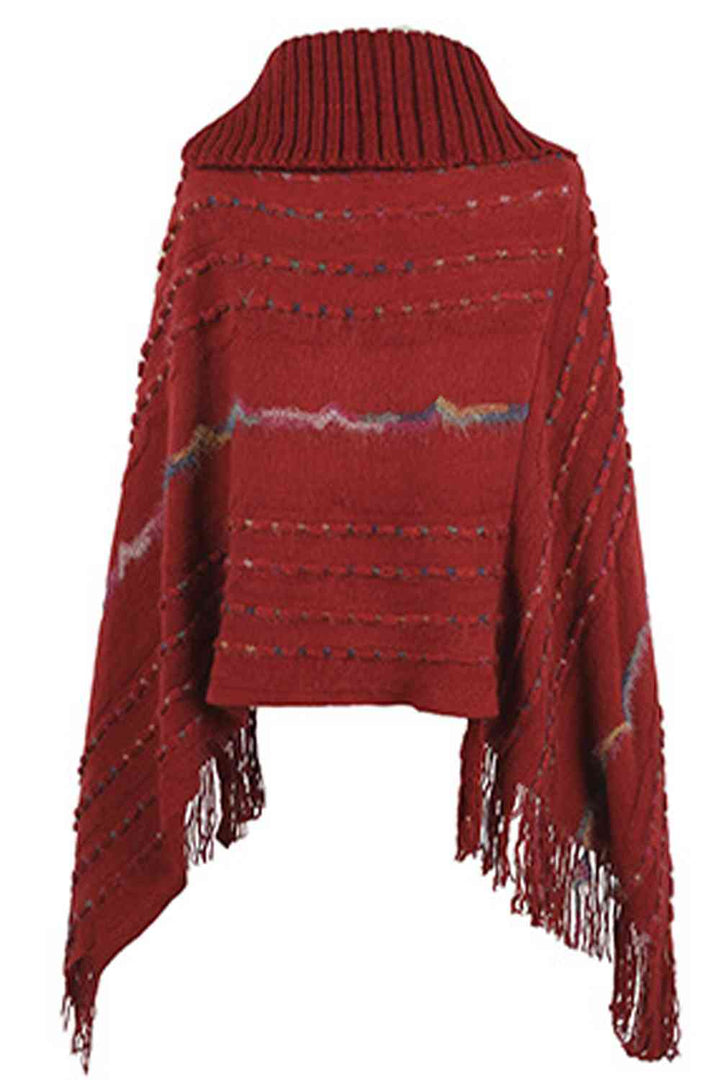 Stilla | Ærme Frynsedetalje Poncho
