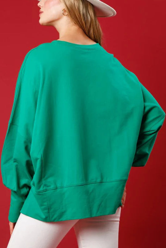 Stilla | Julemand Pailletter Casual Løs Lange Ærmer Sweatshirt