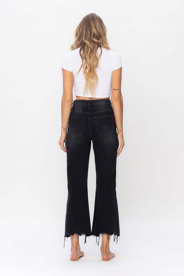 Stilla | by Flying Monkey Vintage Ultra Høj Talje Distressed Crop Flare Jeans
