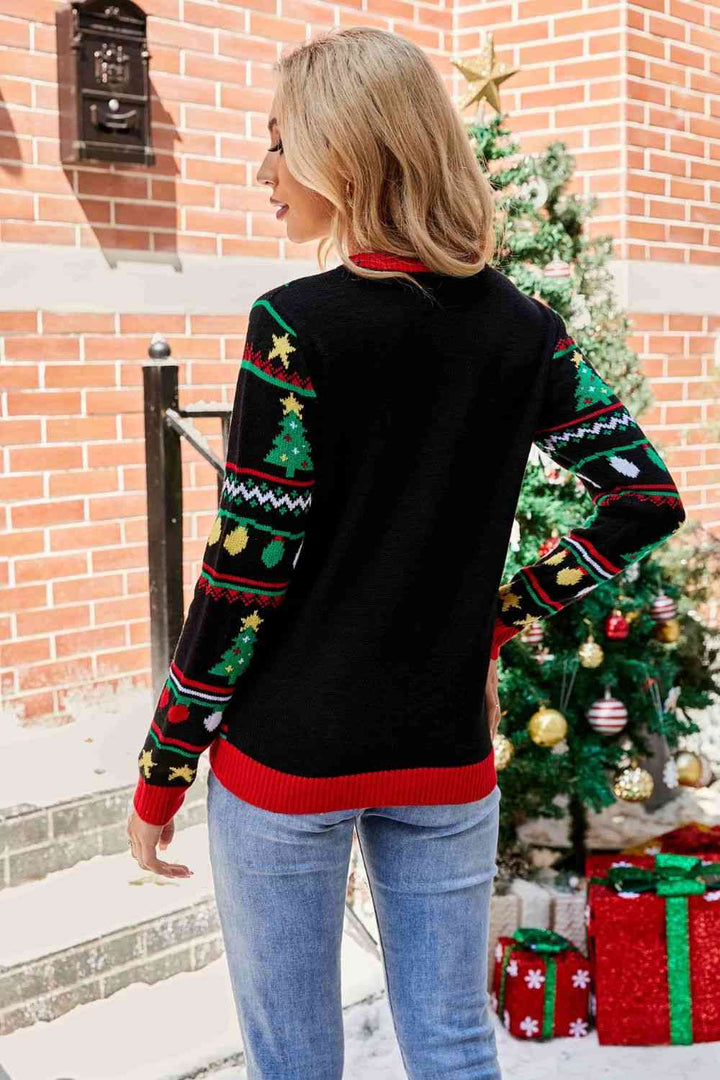 Stilla | Print Paillet Rund Hals Sweater