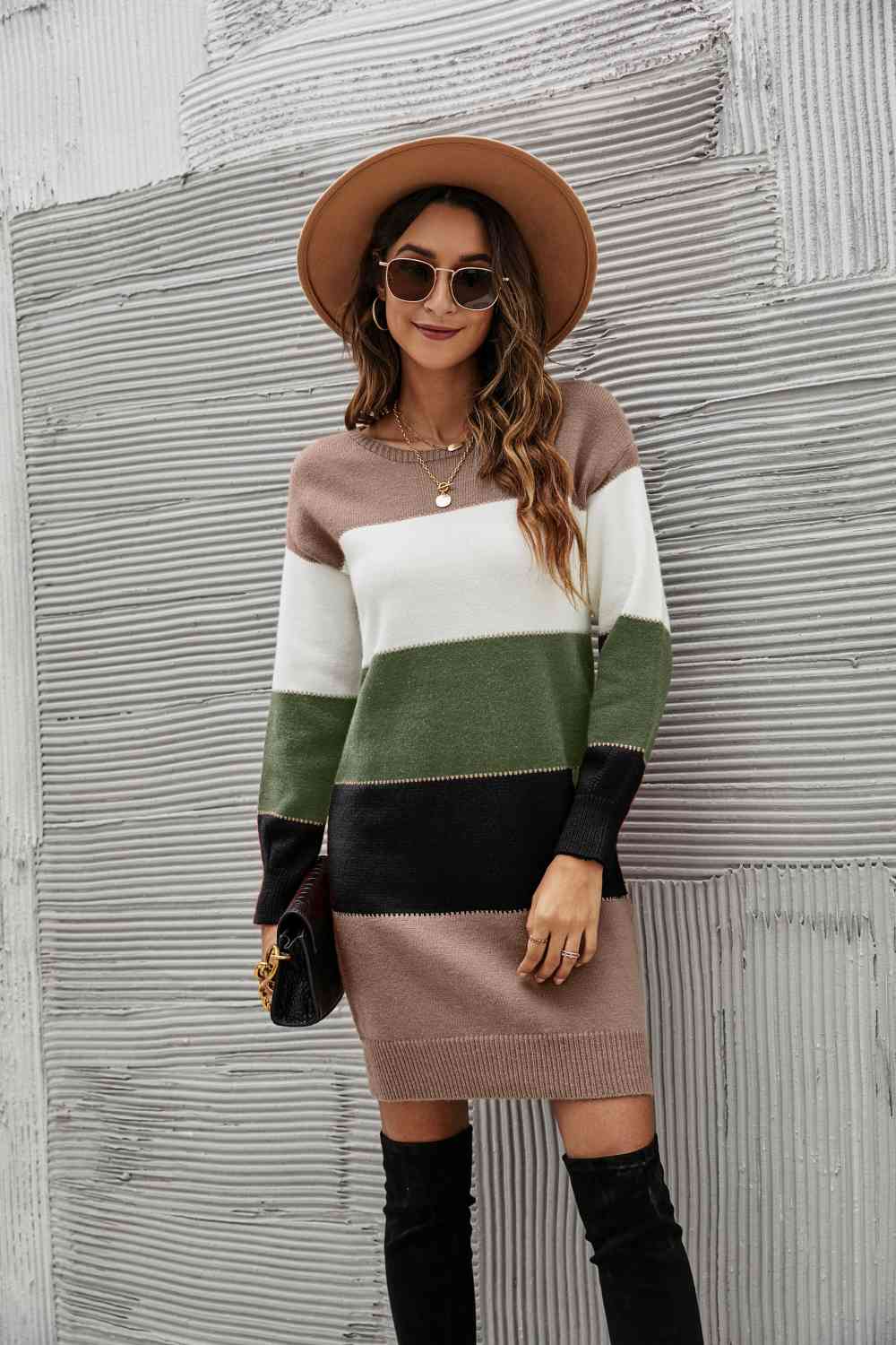 Stilla | Højre Stribet Sweater Kjole