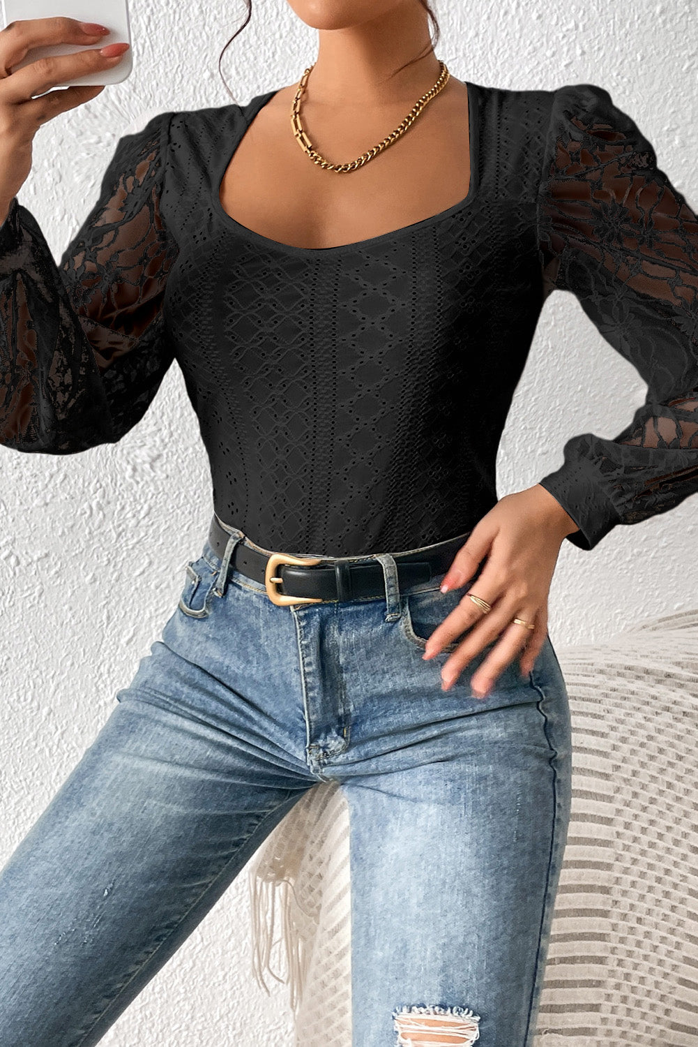 Stilla | Spids-langærmet-bodysuit