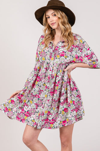 Stilla | FIG Floral Button Down Mini Skjortekjole
