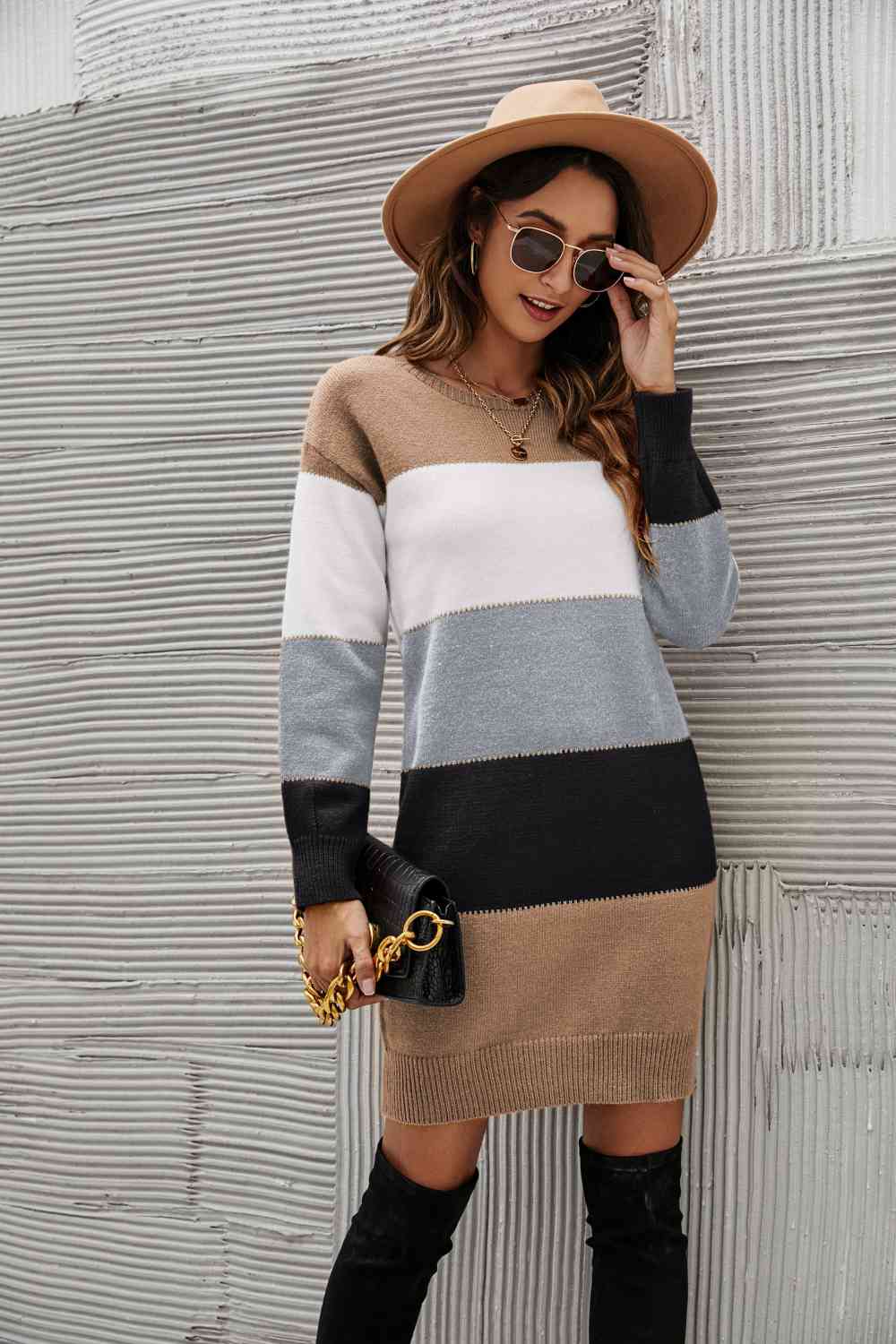 Stilla | Højre Stribet Sweater Kjole