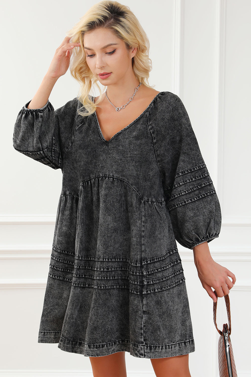 Stilla | Halsbånd Bag Mini Denim Kjole