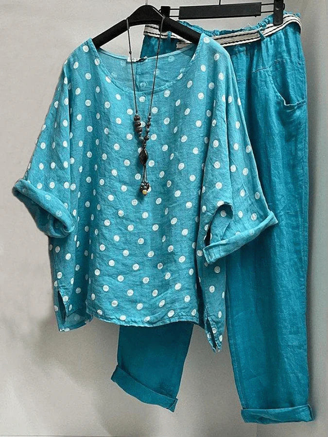 Stilla | Damebeklædning med Prikket Print Sæt
