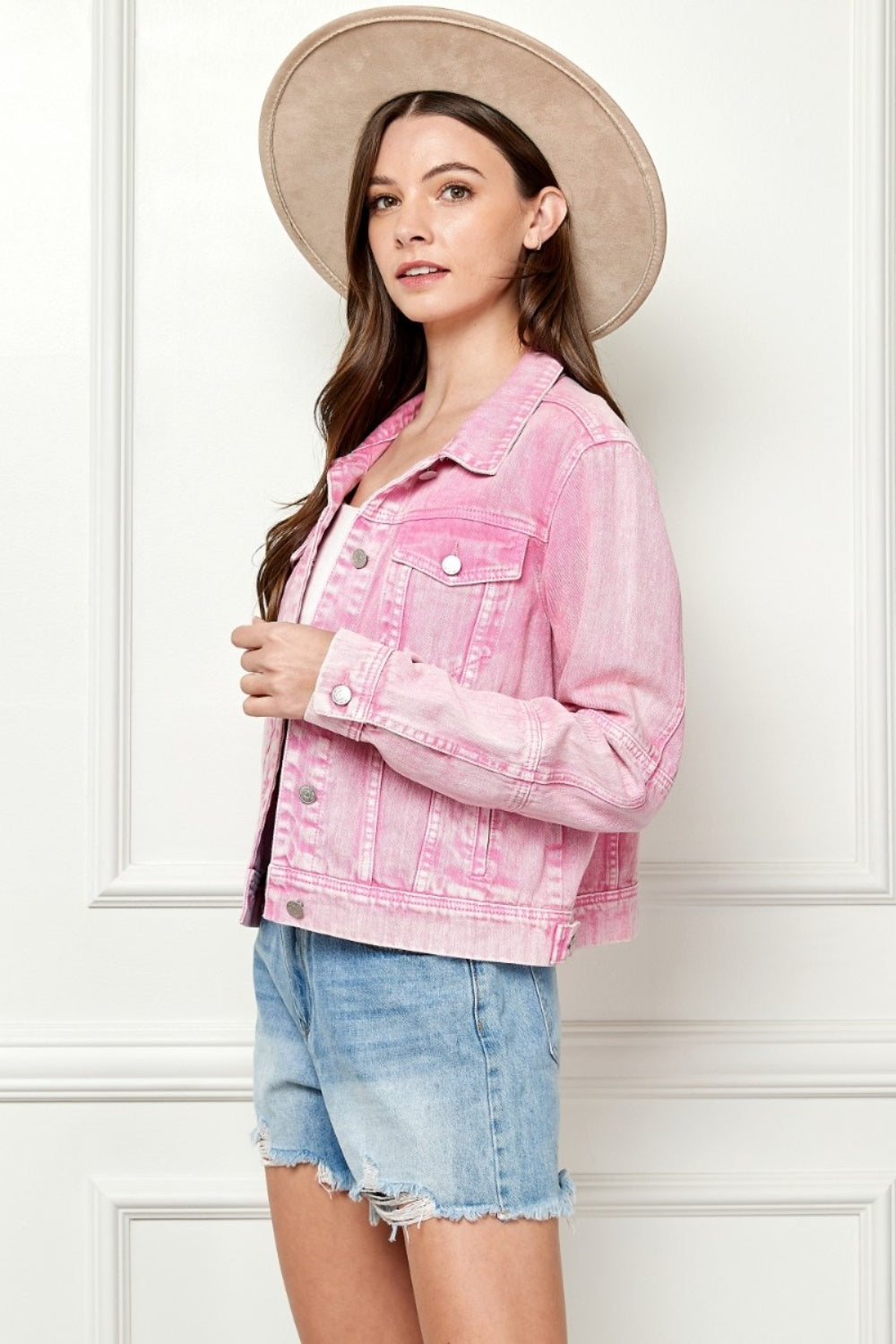 Stilla | Knapperop Crop Denim Jakke