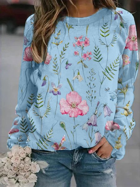 Stilla | Glad Sweater Med Blomstermønster
