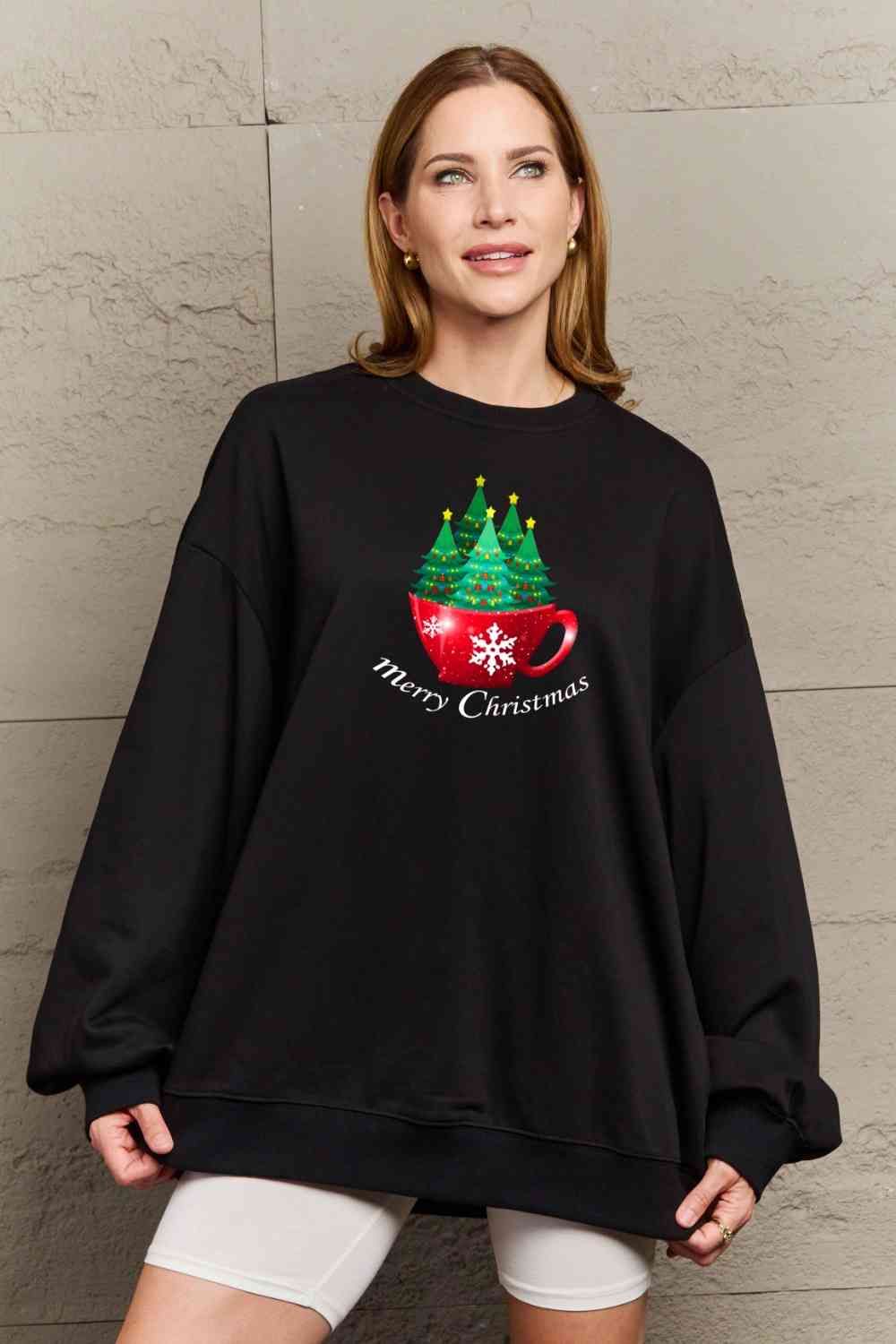 Stilla | Love Full Size Glædelig Jul Grafisk Sweatshirt
