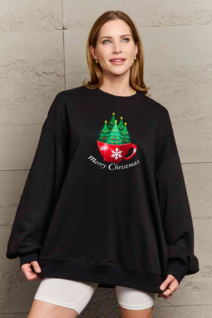 Stilla | Love Full Size Glædelig Jul Grafisk Sweatshirt