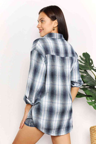 Stilla | Take Plaid Dropped Shoulder Shirt