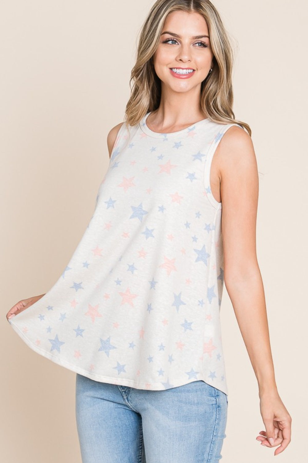 Stilla | Stjerneprint Rundhals Tank