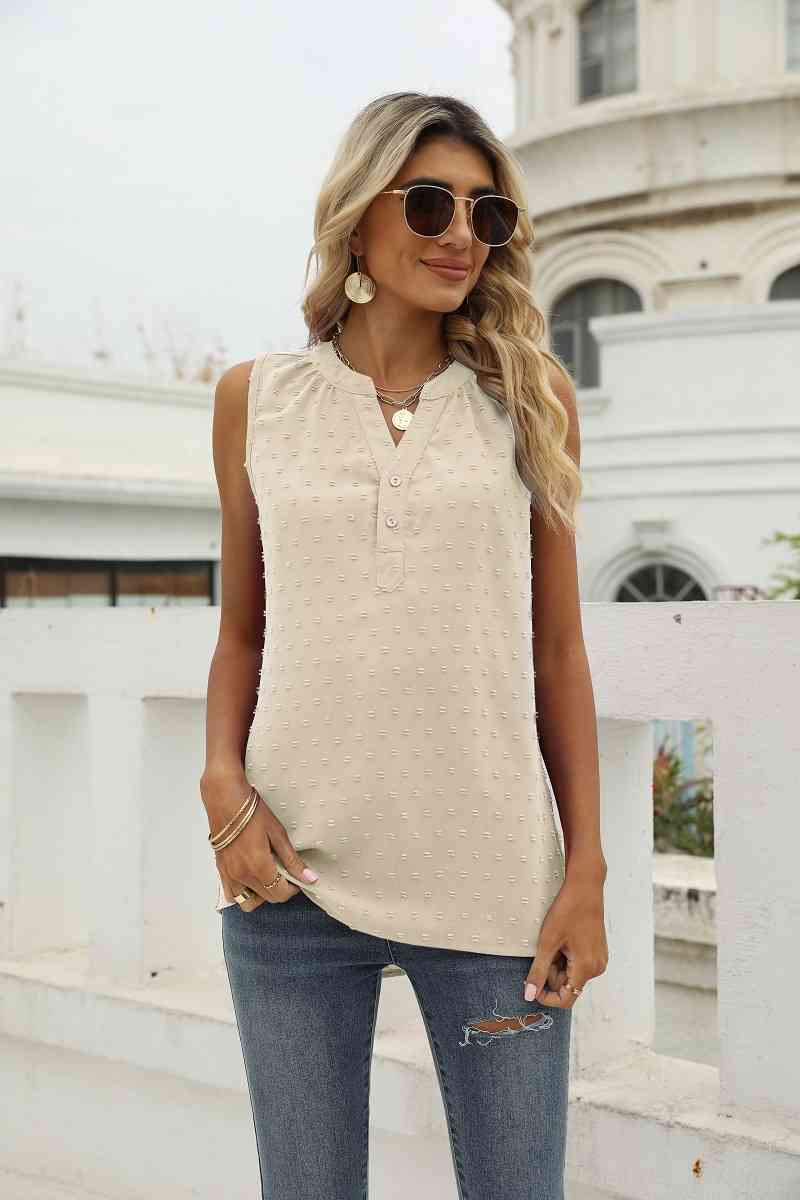 Stilla | Dot Notched Neck Tank