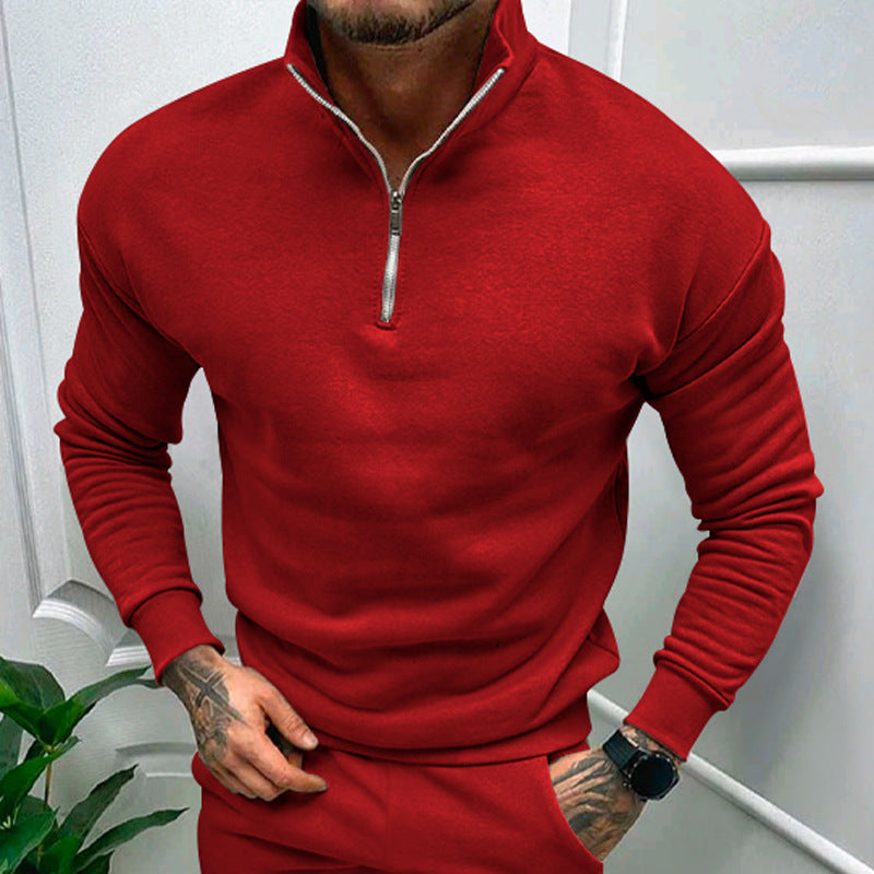 Stilla | Pullover med Halv-Zip Stående Krave