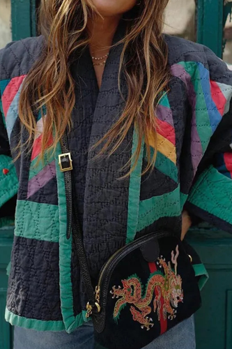Stilla | Trykt Patchwork Bomuldsjakke