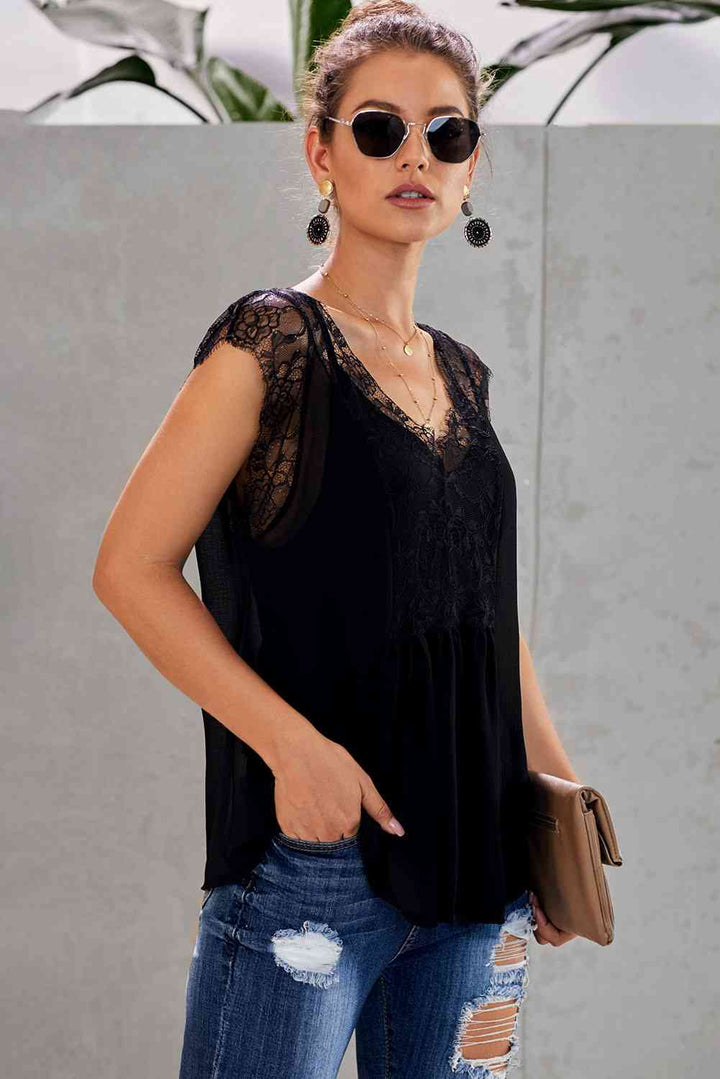 Stilla | Trim Spliced Lace V-hals Tank