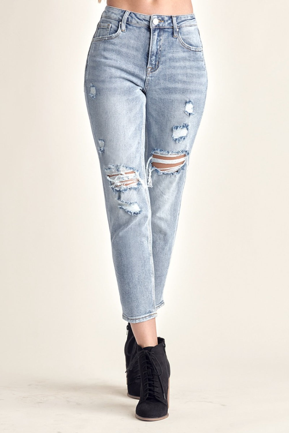 Stilla | Distressed Slim Cropped Jeans