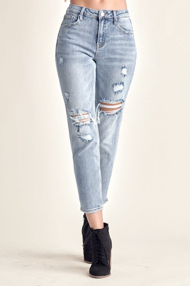 Stilla | Distressed Slim Cropped Jeans
