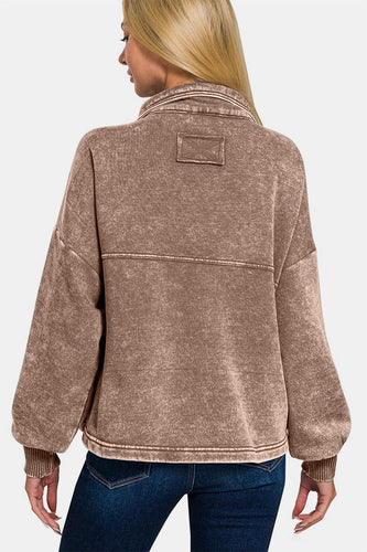 Stilla | Vask Fleece Front Pocket Knap-Up Shacket