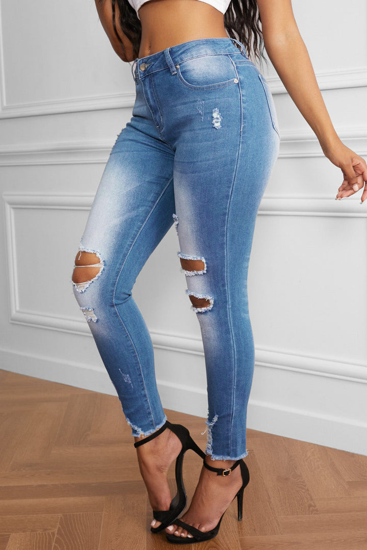 Stilla | Faded Mid Høj Talje Jeans