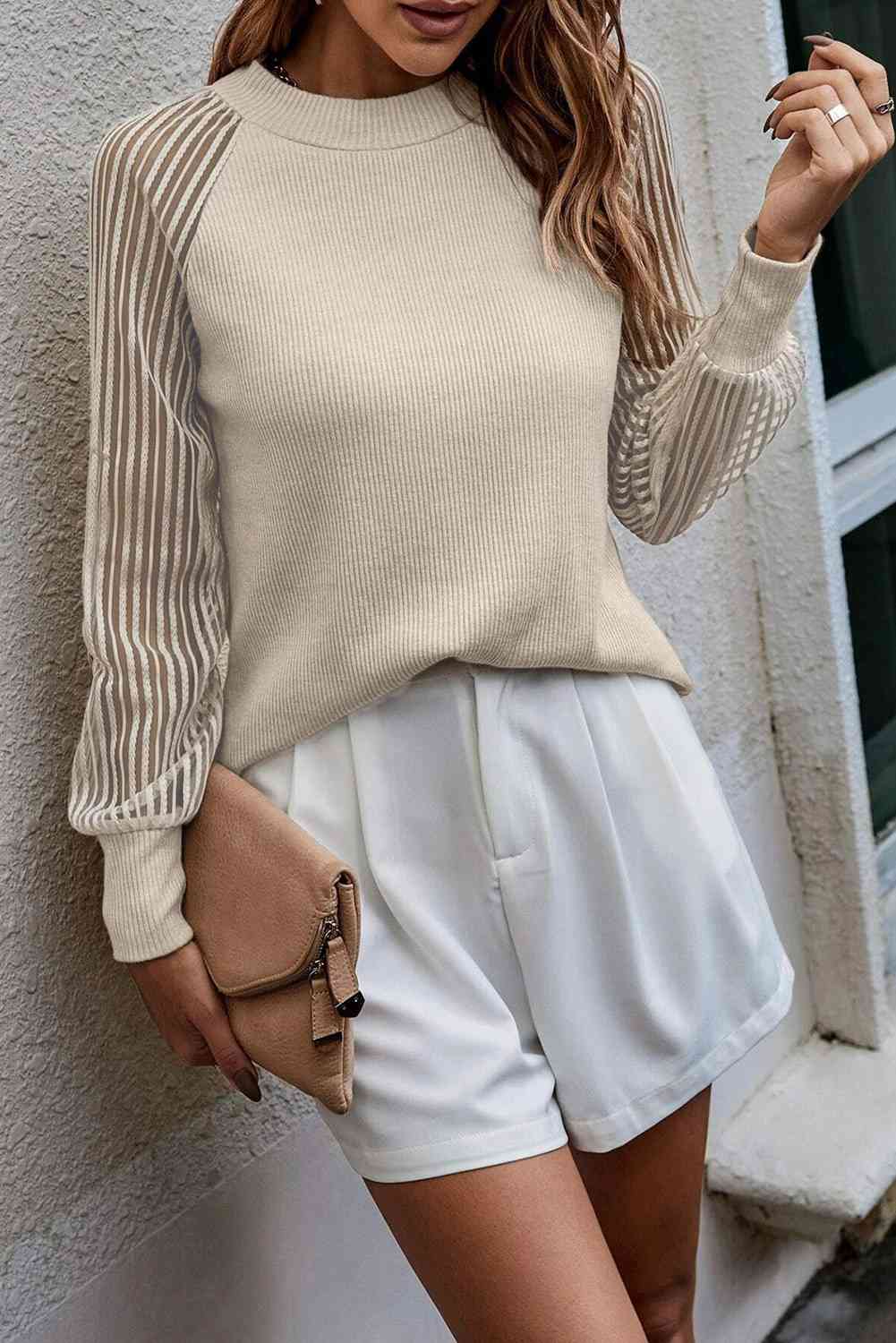 Stilla | Hals Raglan Ærme Strik Top