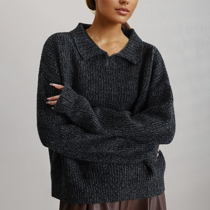 Stilla | Strik Løs Sweater med Lange Ærmer
