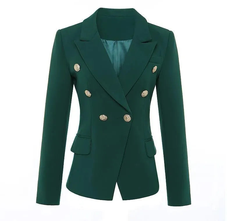 Stilla | Mørkegrøn Blazer Dame - Læder - Ensfarvet