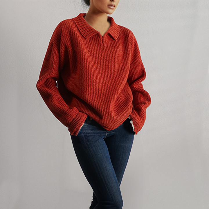 Stilla | Strik Løs Sweater med Lange Ærmer